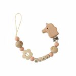 Doğal Ahşap Emzik Zinciri Bebek Emzik Askısı Ve Tutucu Klips